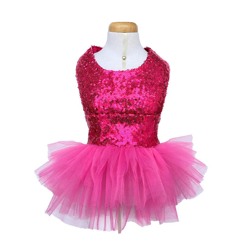 Vestido Lentejuelas Fucsia -