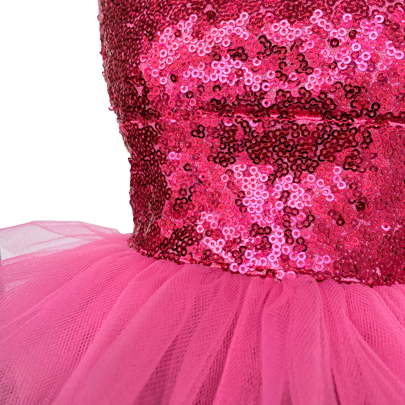 Vestido Lentejuelas Fucsia -